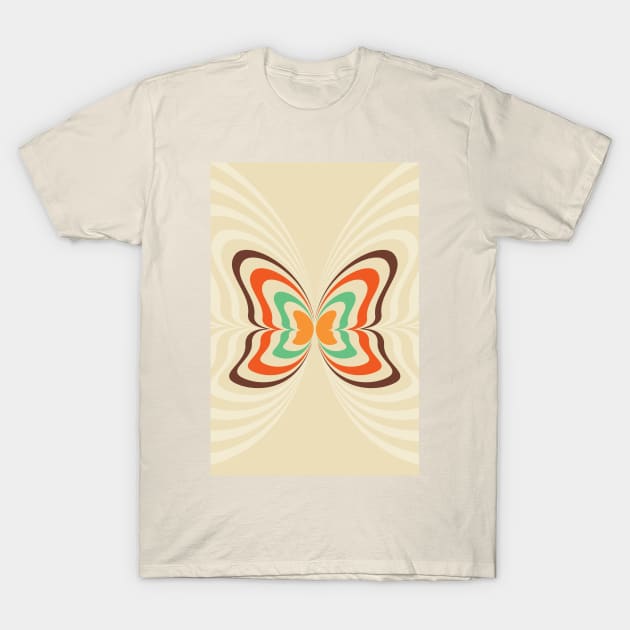 Butterfly 70s Style Mid Century Modern T-Shirt by Inogitna Designs